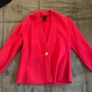 Ann Taylor Factory, Size S, raspberry, knit blazer, form fitting.